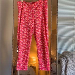 Pink and orange, Vineyard Vines workout leggings.
